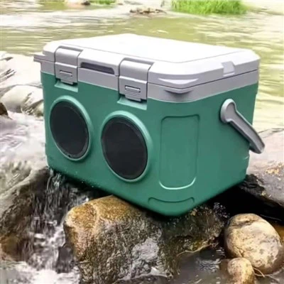 Nagy hordozható 21L autó szigetelt jéghűtő dobozok hangszóróval forró ételekhez